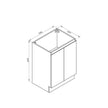Zenmo Roxio Floor Standing Vanity 600mm line drawing