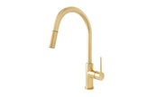 Bloom Pull Out Sink Mixer in Light Brushed Brass