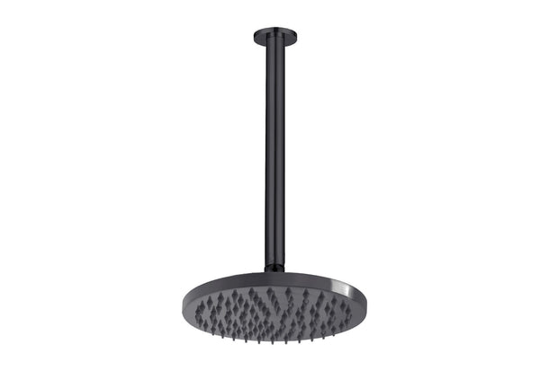 Bloom Shower Rose 200mm and Shower Dropper 300mm in Brushed Gunmetal