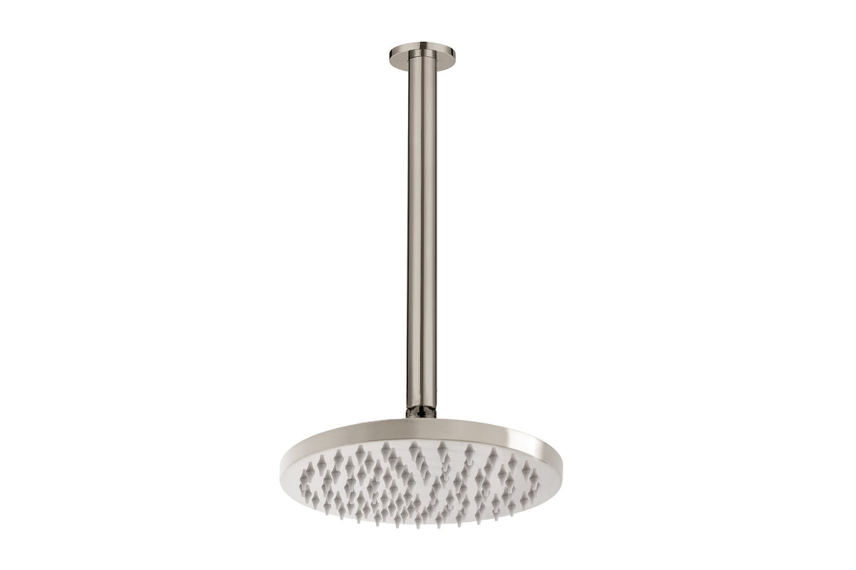 Bloom Shower Rose 200mm and Shower Dropper 300mm in Brushed Nickel