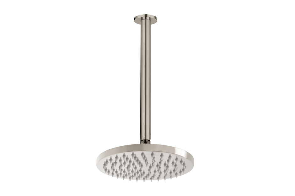 Bloom Shower Rose 200mm and Shower Dropper 300mm in Brushed Nickel