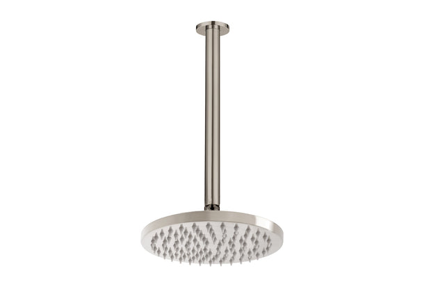 Bloom Shower Rose 200mm and Shower Dropper 300mm in Brushed Nickel