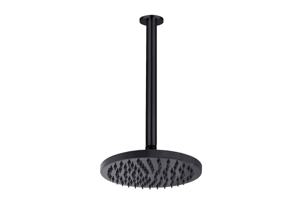 Bloom Shower Rose 200mm and Shower Dropper 300mm in Matte Black