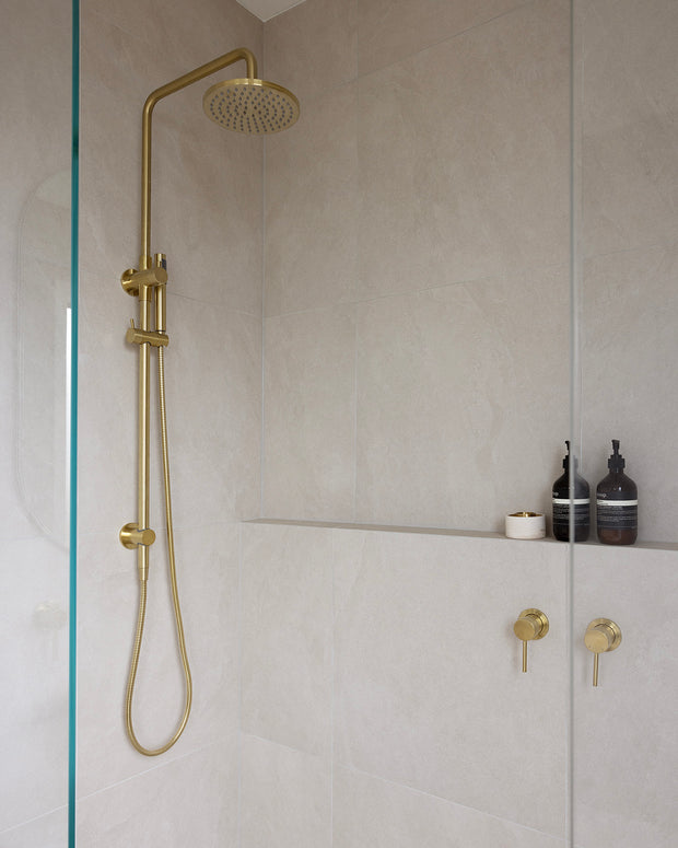 Bloom Shower Set styled in a bathroom