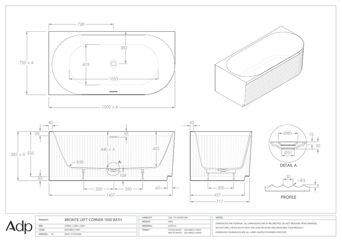 ADP Australia specification sheet