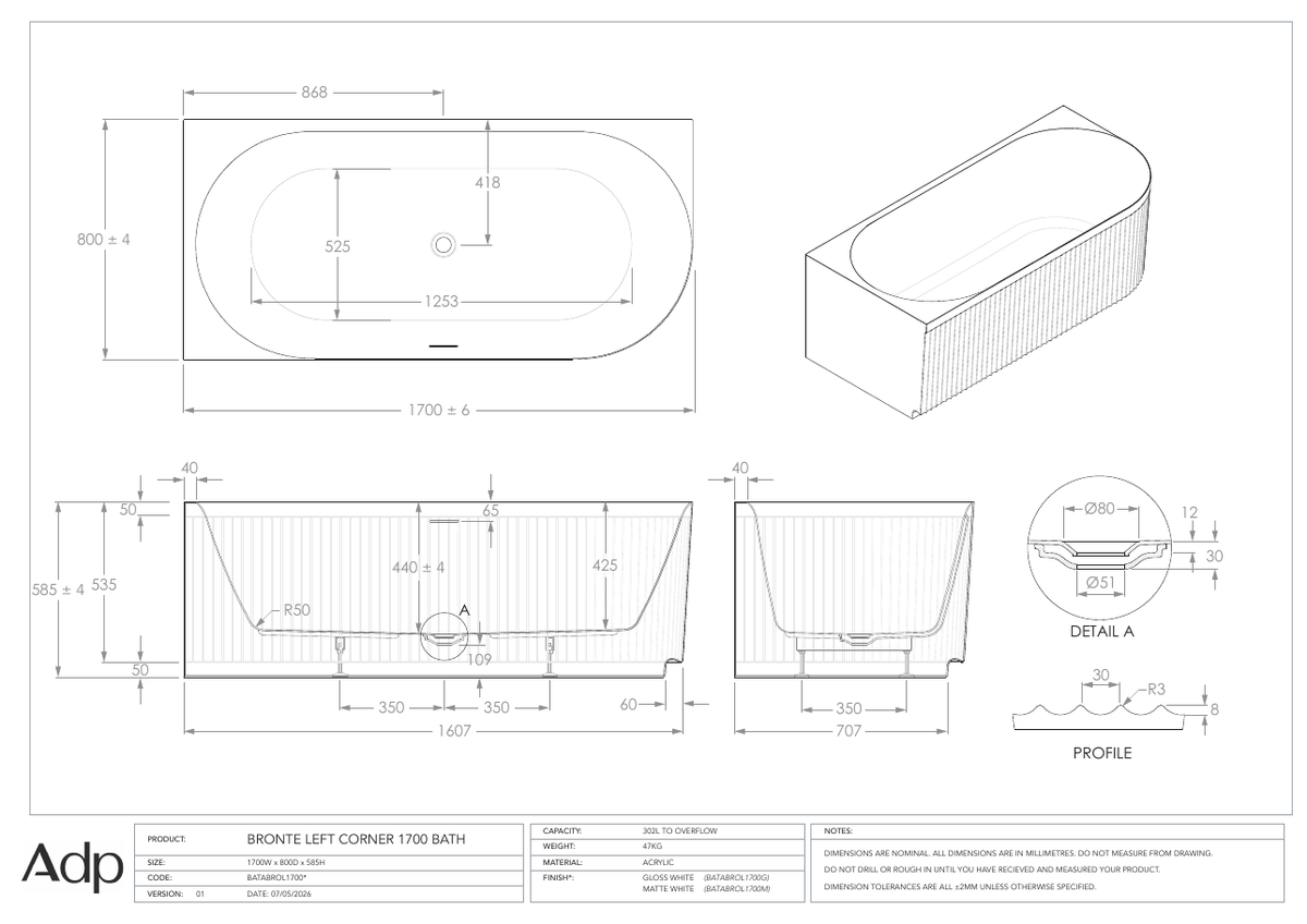 ADP Australia specification sheet