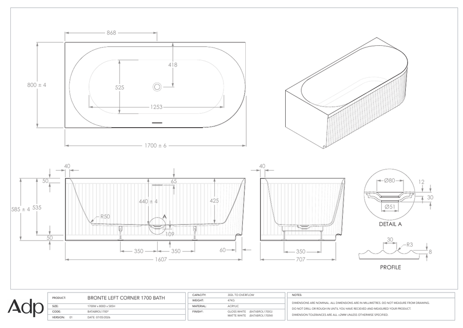 ADP Australia specification sheet