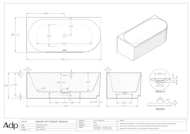ADP Australia specification sheet