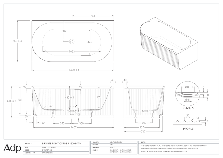ADP Australia specification sheet