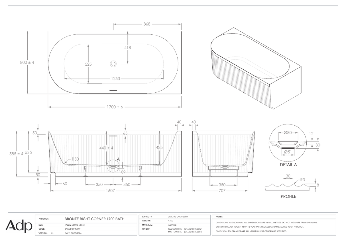 ADP Australia specification sheet