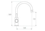 Eternal Gooseneck Basin Mixer dimensions drawing