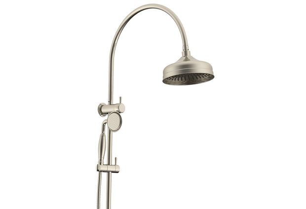 Eternal Gooseneck Twin Shower Set in Brushed Nickel