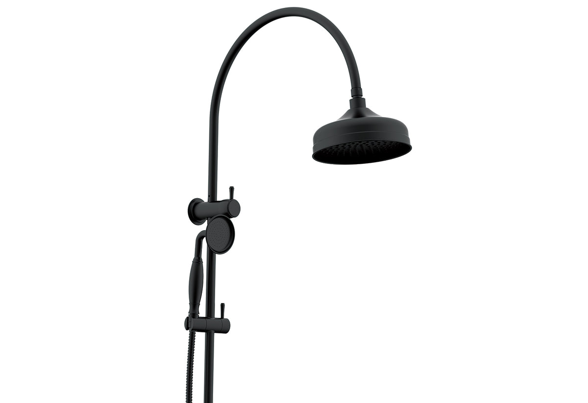 Eternal Gooseneck Twin Shower Set in Matte Black