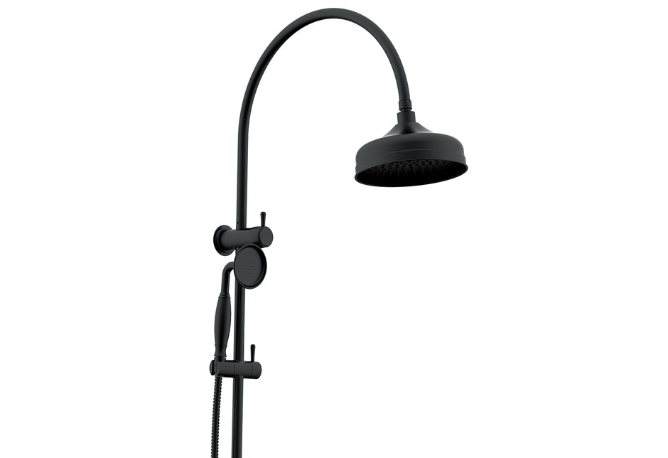 Eternal Gooseneck Twin Shower Set in Matte Black