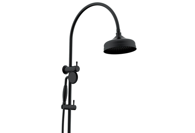 Eternal Gooseneck Twin Shower Set in Matte Black