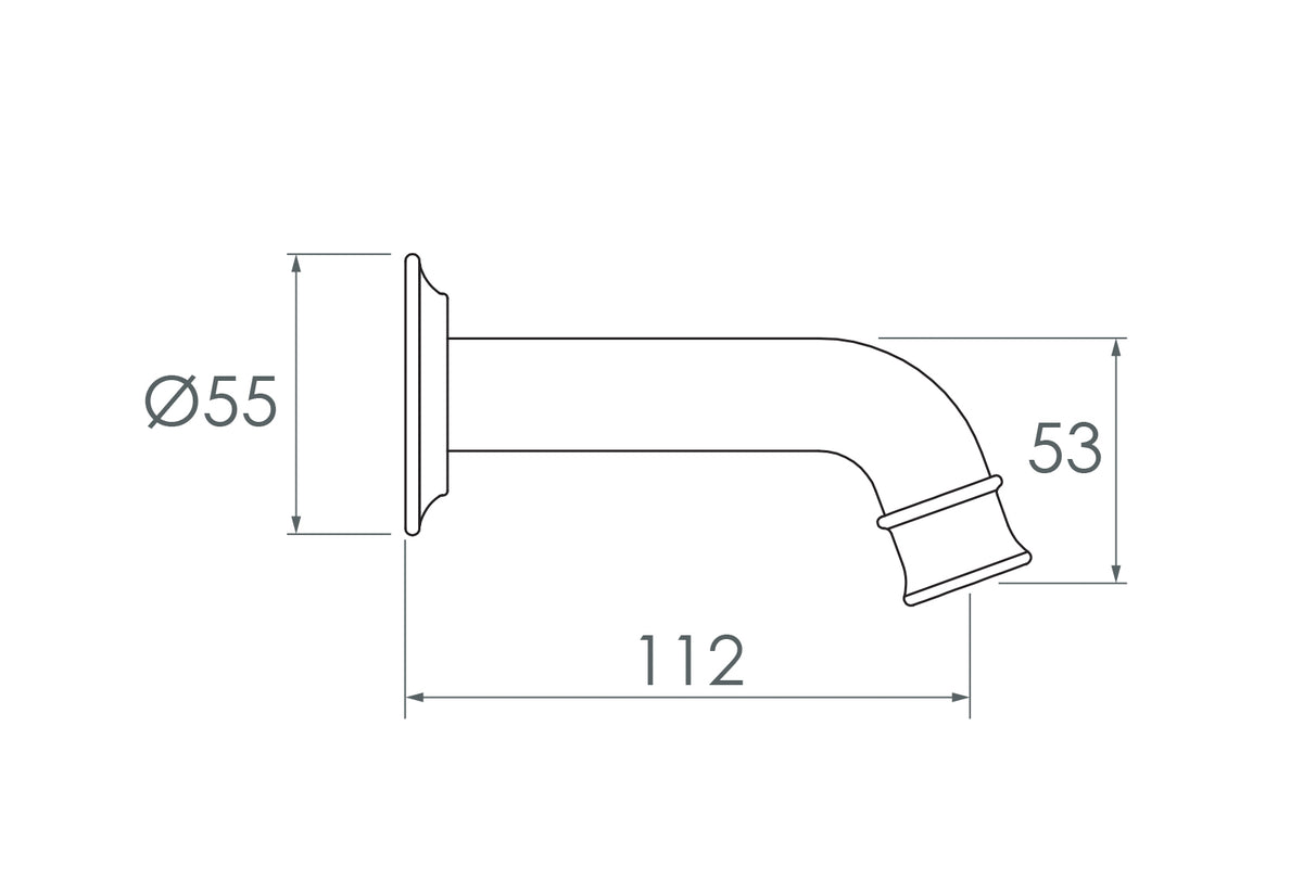 Eternal Mini Wall Spout dimensions drawing