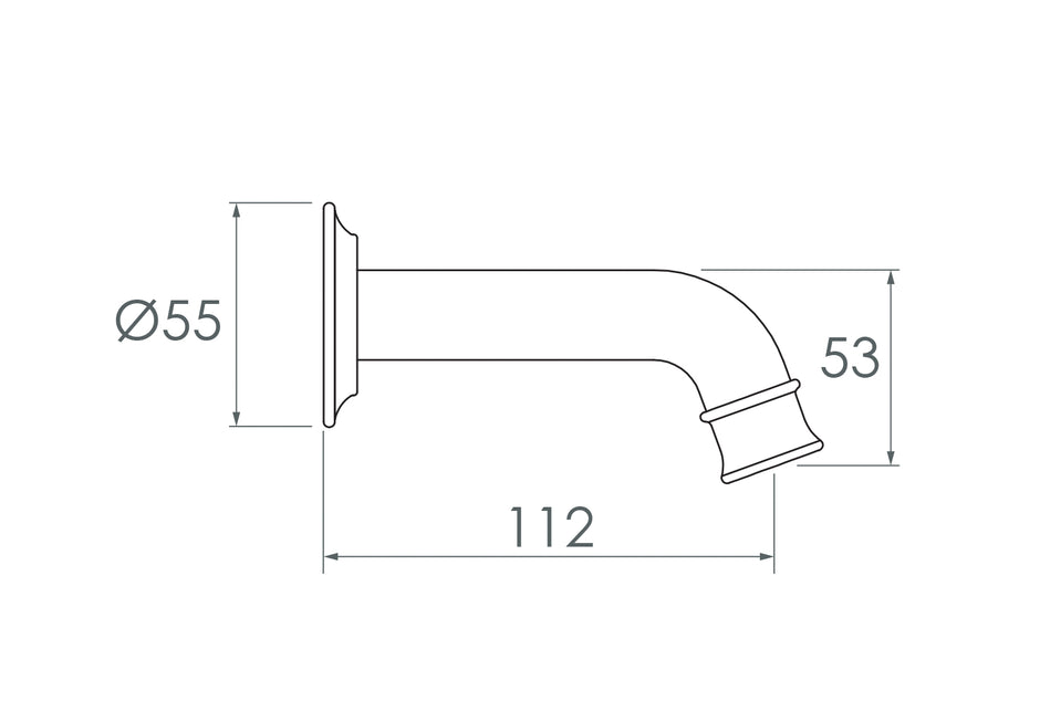 Eternal Mini Wall Spout dimensions drawing