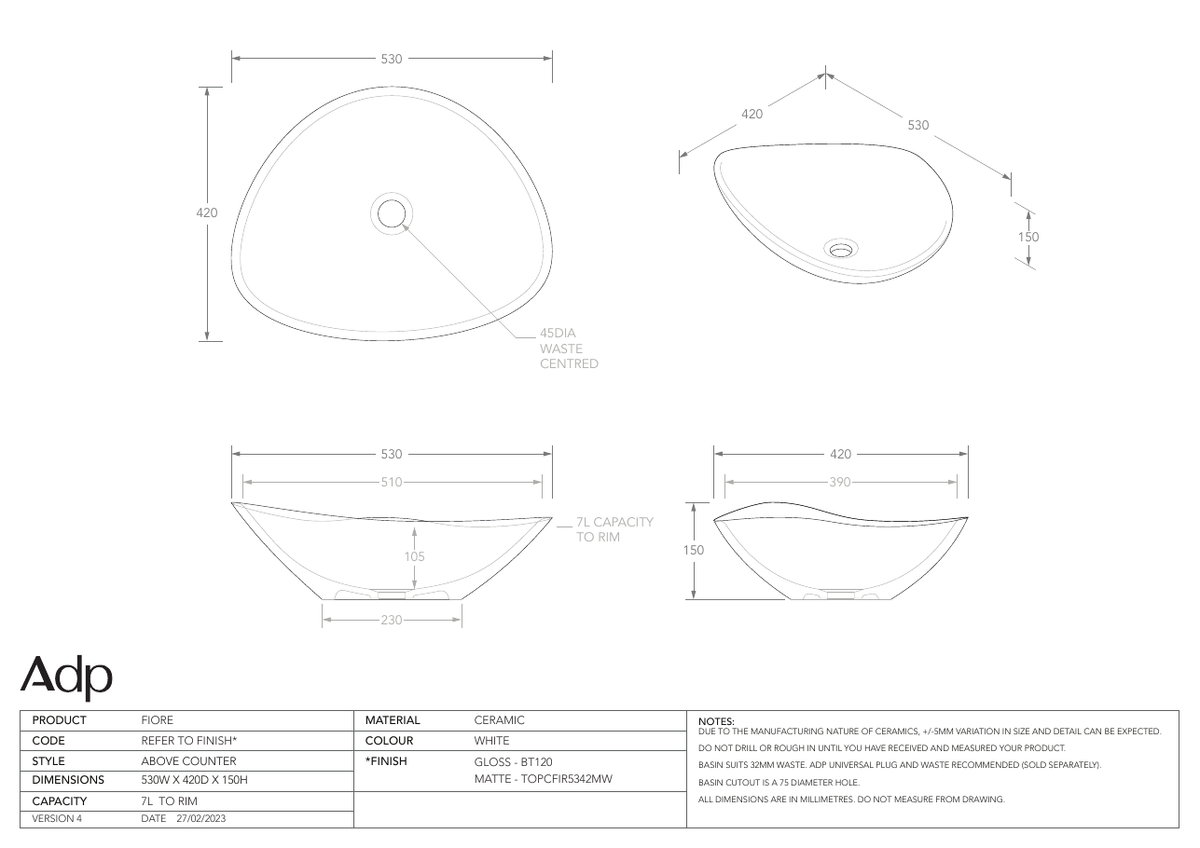 ADP Australia specification sheet