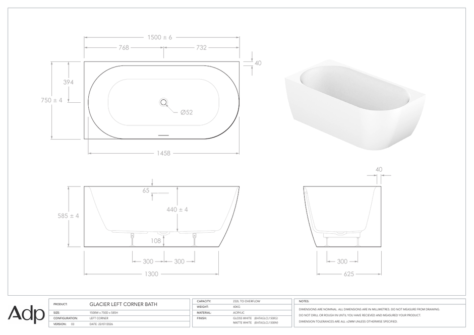 ADP Australia specification sheet