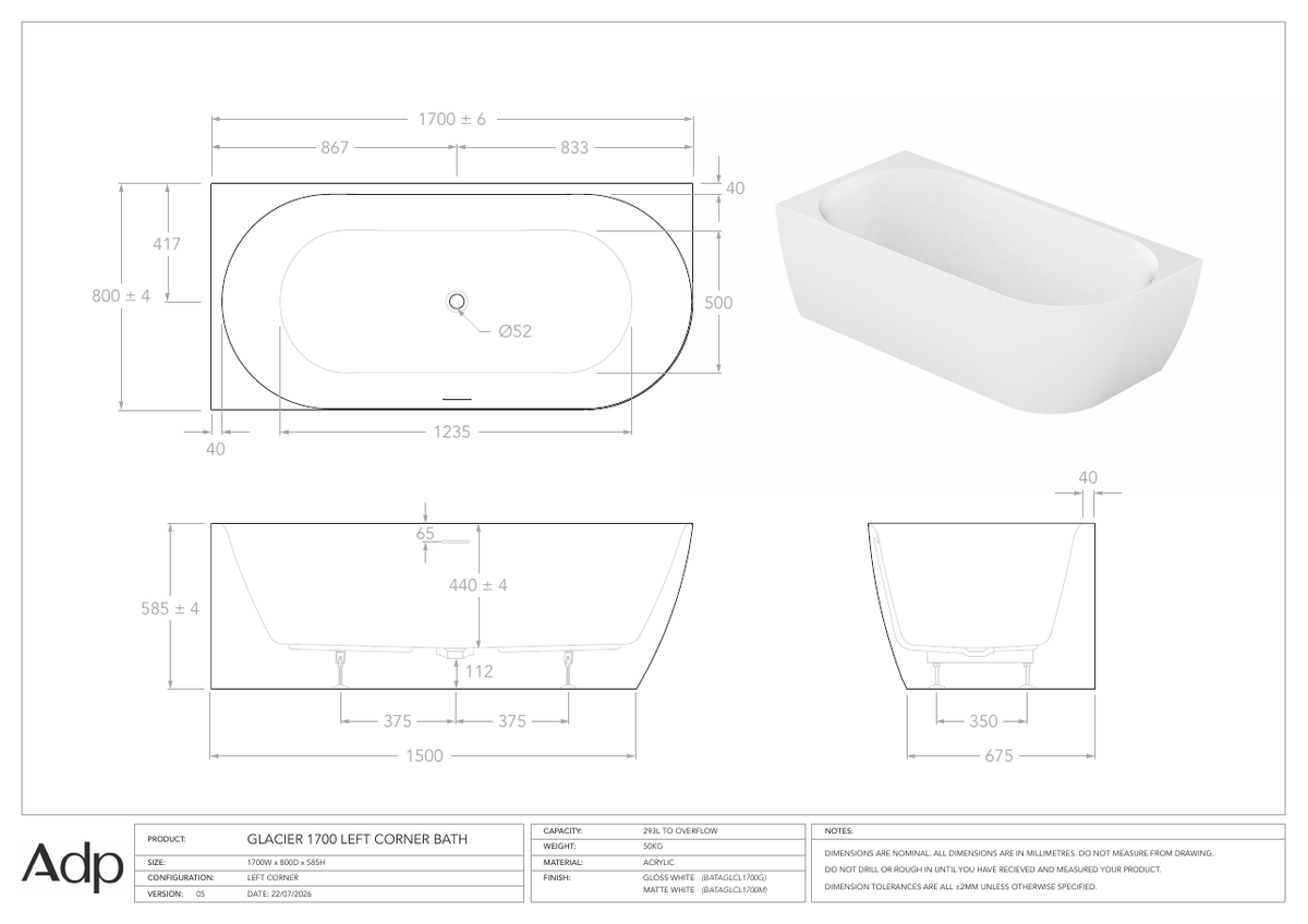 ADP Australia specification sheet