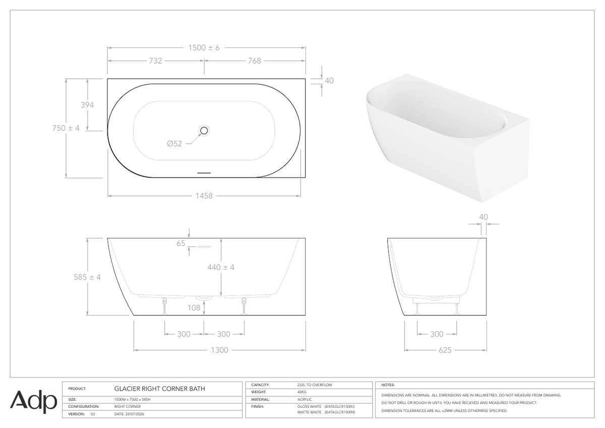 ADP Australia specification sheet