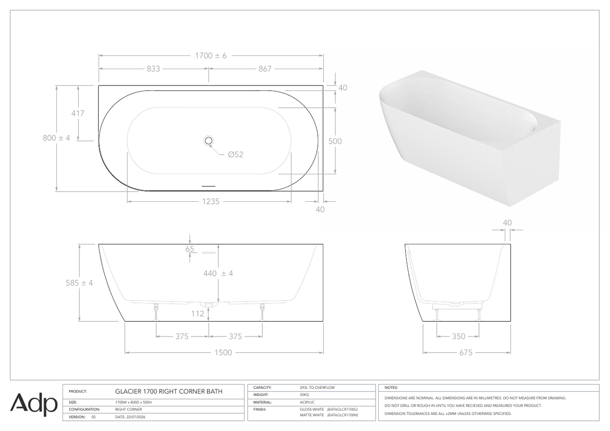 ADP Australia specification sheet