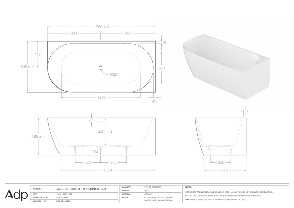 ADP Australia specification sheet