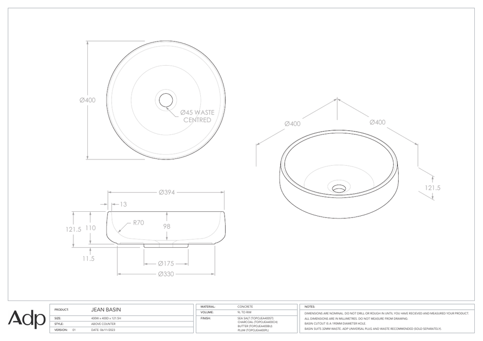 ADP Australia specification sheet