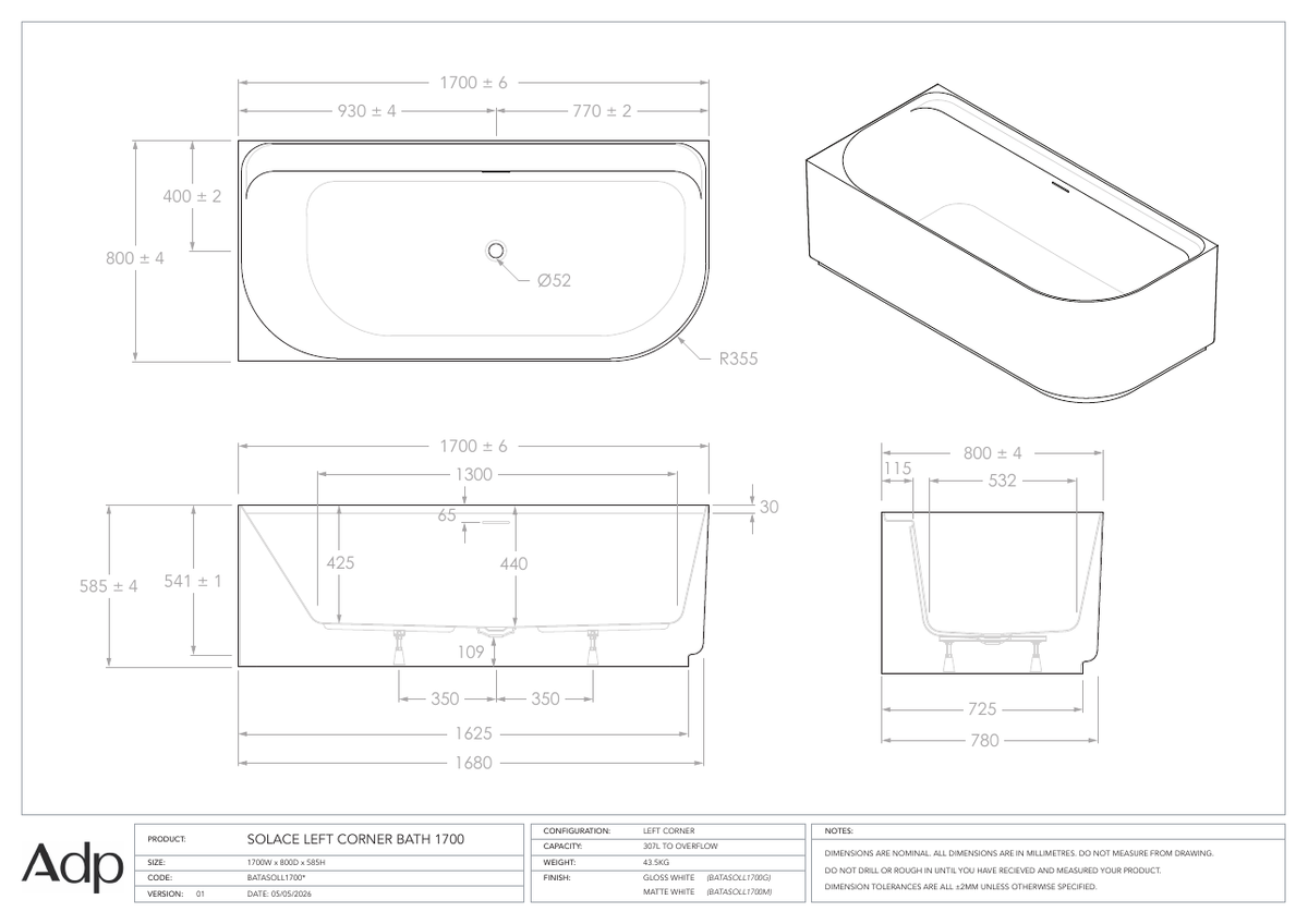 ADP Australia specification sheet
