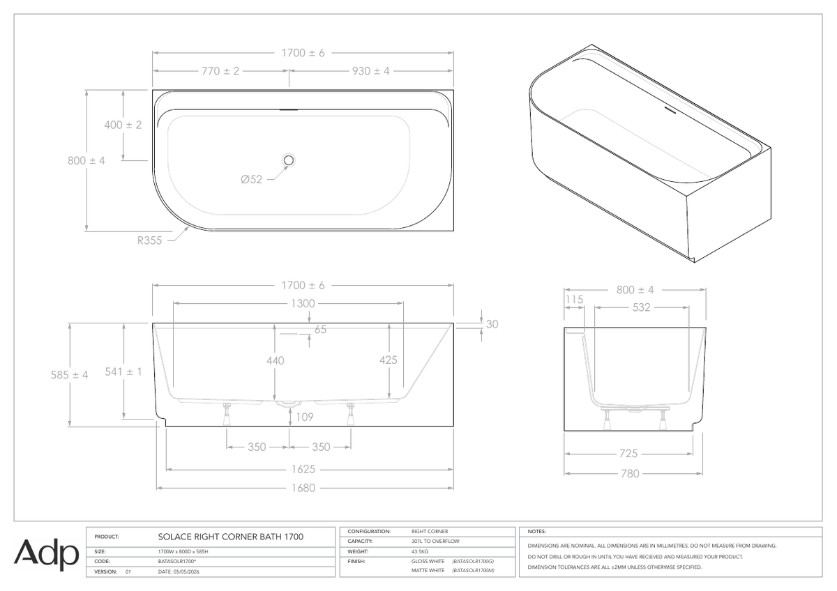 ADP Australia specification sheet