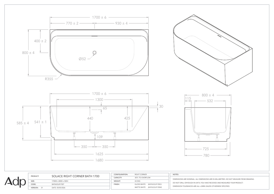 ADP Australia specification sheet