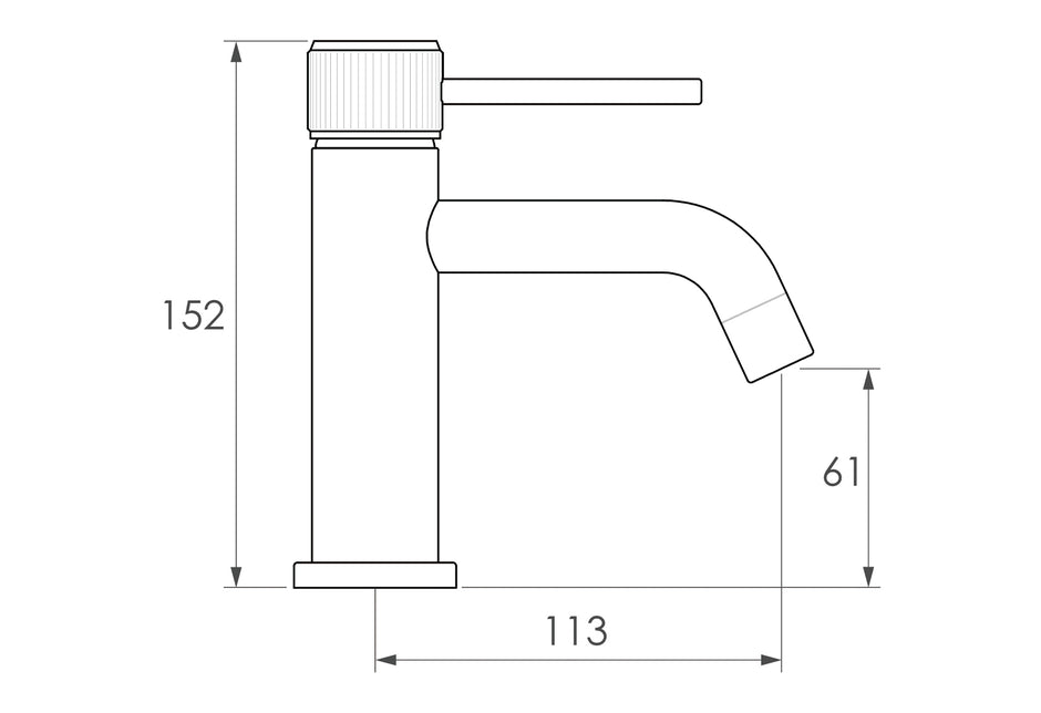 Soul Groove Basin Mixer dimensions drawing