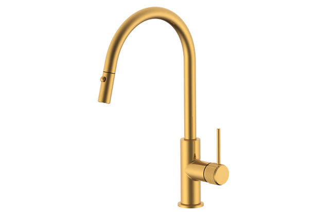 Soul Groove Pull Out Sink Mixer in Brushed Brass