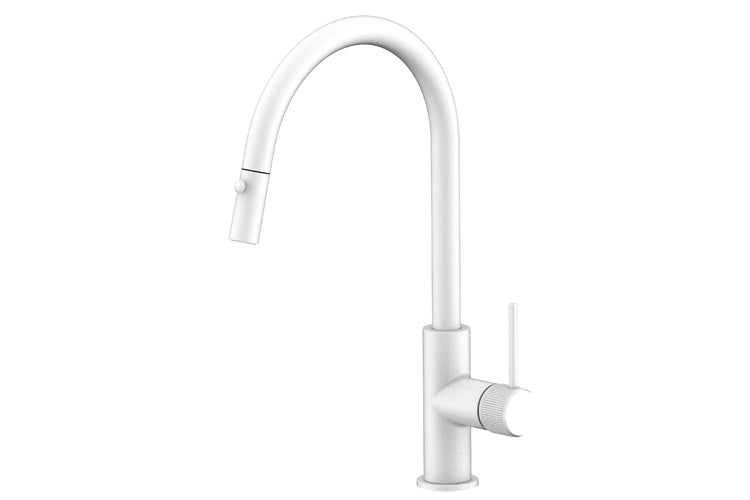 Soul Groove Pull Out Sink Mixer in Matte White