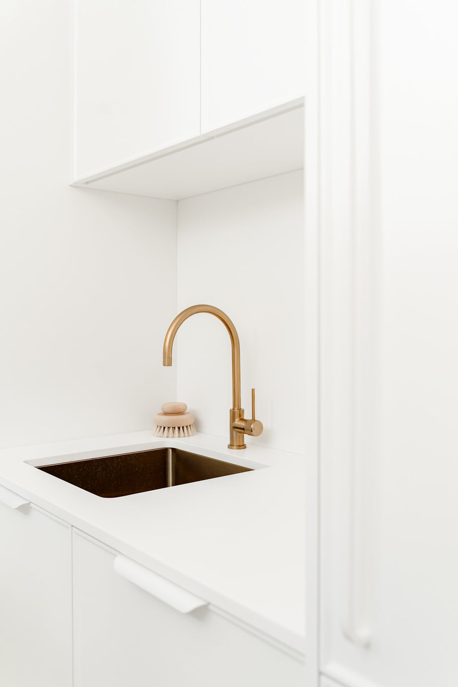 Soul Groove Sink Mixer styled in a kitchen