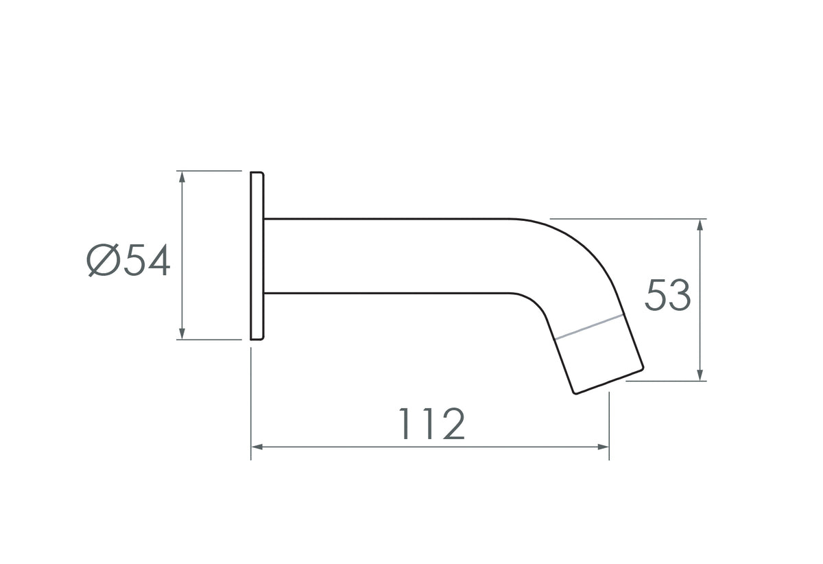 Soul Mini Wall Spout dimensions drawing