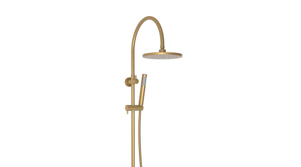 Soul Slimline Gooseneck Shower Set in Brushed Brass
