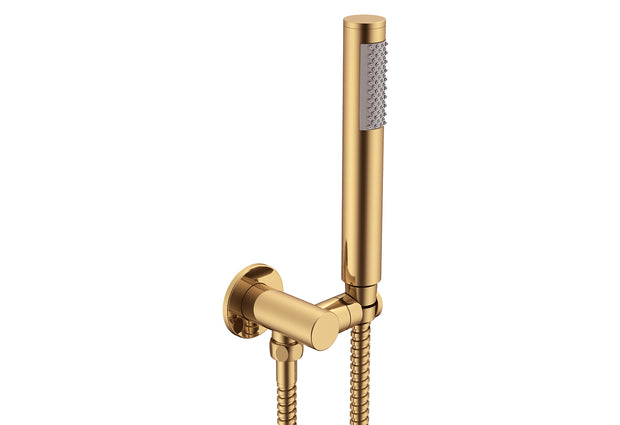 Soul Slimline Hand Shower on Hook in Brushed Brass