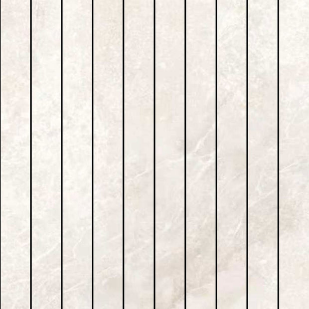 Alba Cream Matt Strip Porcelain Mosaic tile