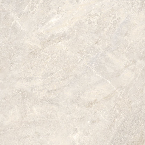Alba Cream Polished Stone Look Porcelain Tiles 600x600mm tile