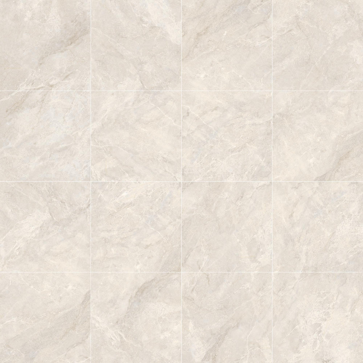 Alba Cream Satin Stone Look Porcelain Tiles 600x600mm in a room setting