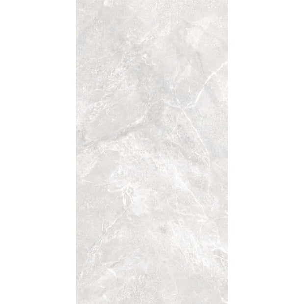Alba Grey Polished Stone Look Porcelain Tiles 600x1200mm tile