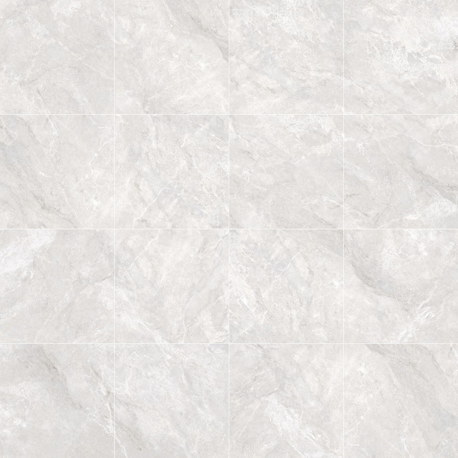 Alba Grey Satin Stone Look Porcelain Tiles 600x600mm in a room setting