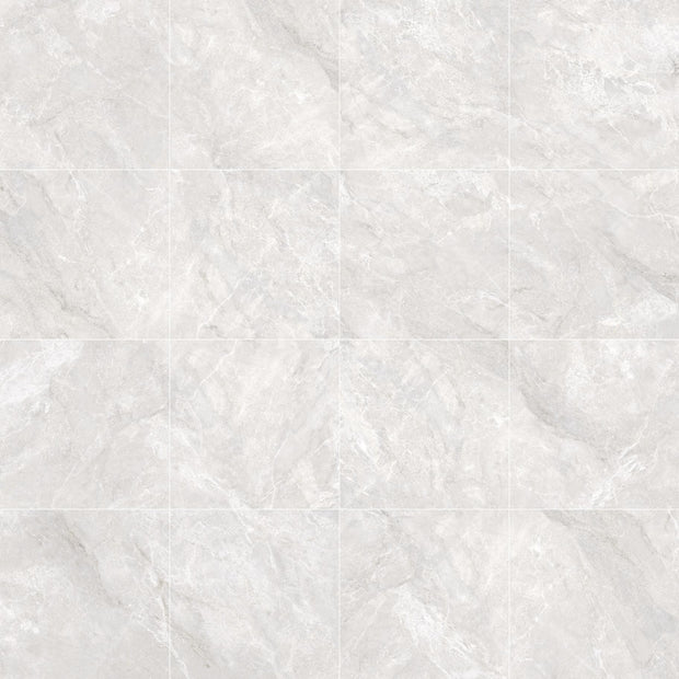 Alba Grey Satin Stone Look Porcelain Tiles 600x600mm in a room setting