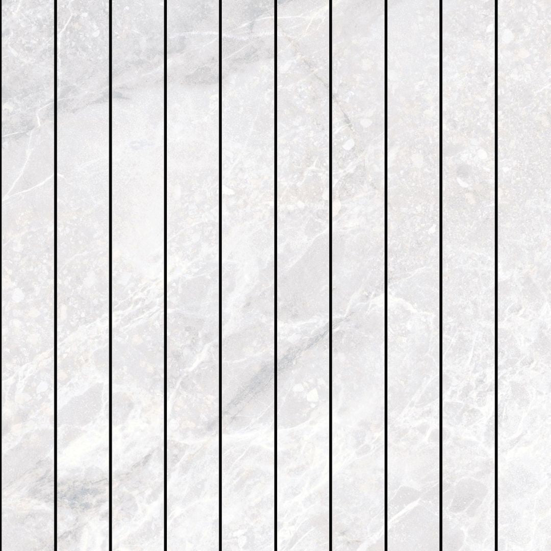 Alba White Matt Strip Porcelain Mosaic tile