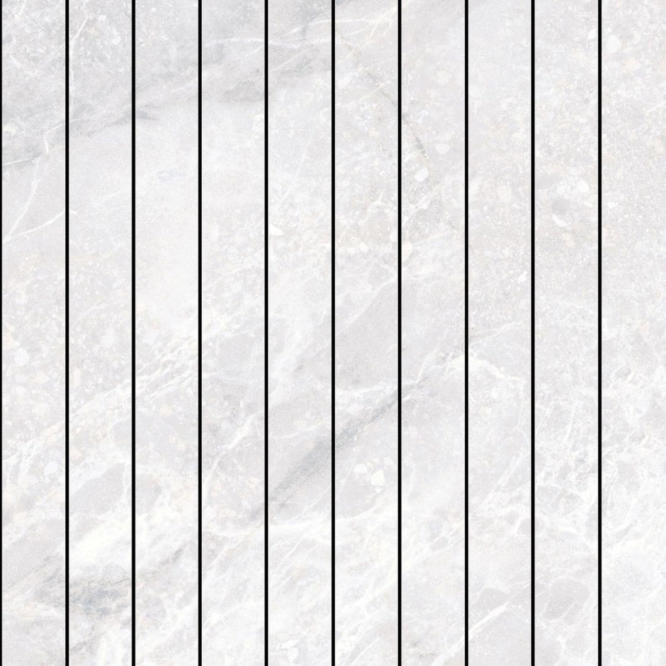Alba White Matt Strip Porcelain Mosaic tile