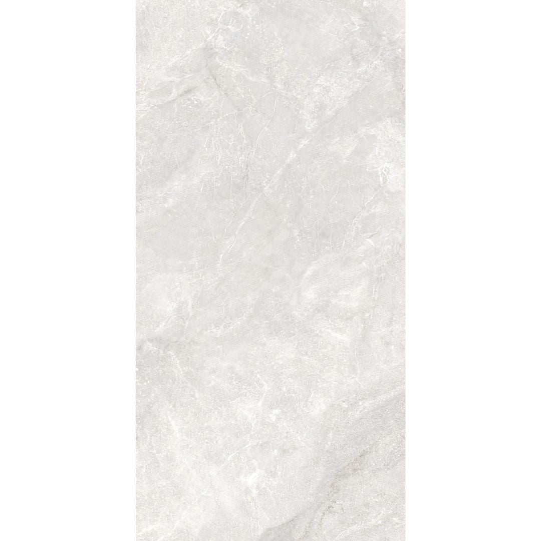 Alba White Satin Stone Look Porcelain Tiles 600x1200mm tile