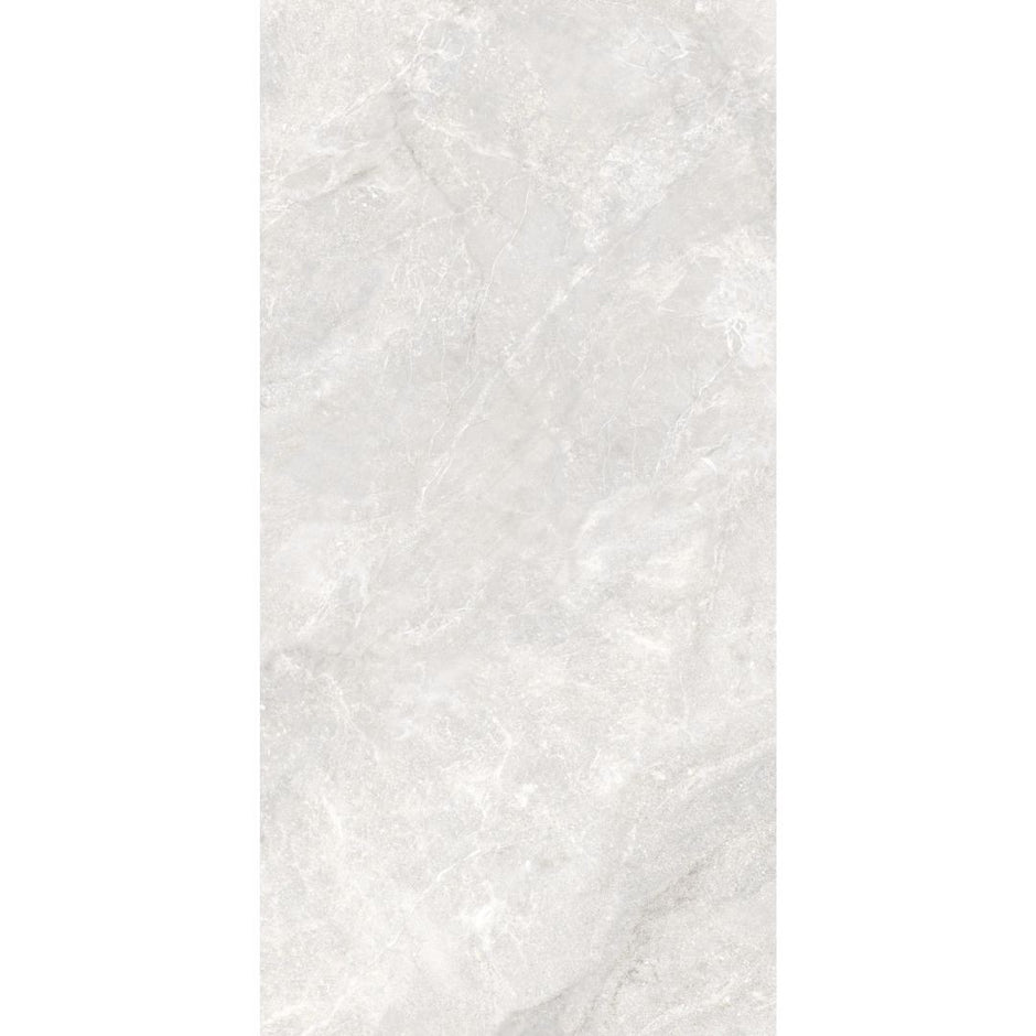 Alba White Satin Stone Look Porcelain Tiles 600x1200mm tile