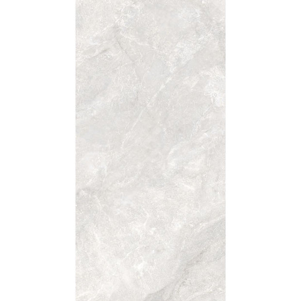 Alba White Satin Stone Look Porcelain Tiles 600x1200mm tile