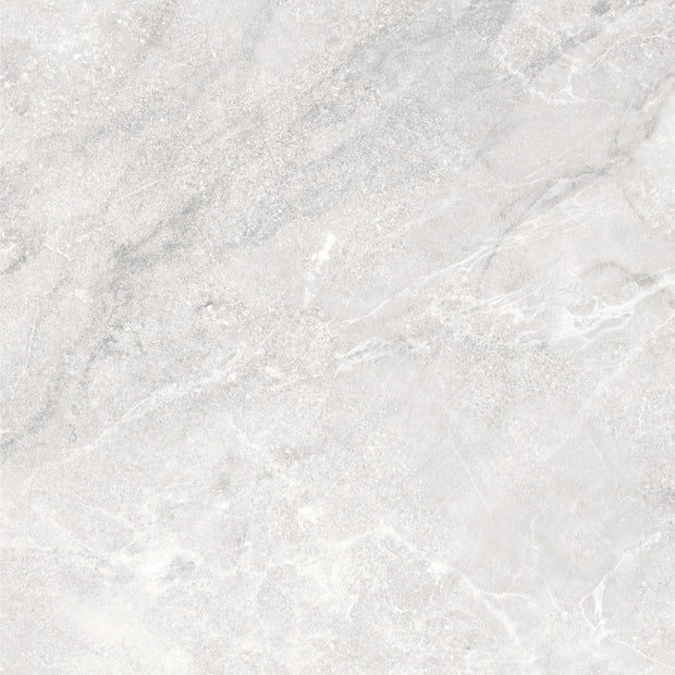 Alba White Satin Stone Look Porcelain Tiles 600x600mm tile